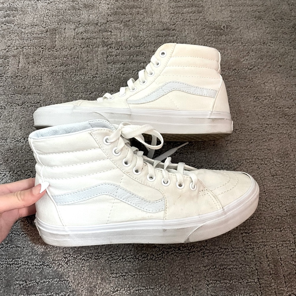 Vans white high top shoes